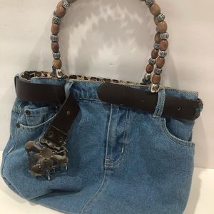 Vitange blue Denim Jean Raybest Handbag Purse